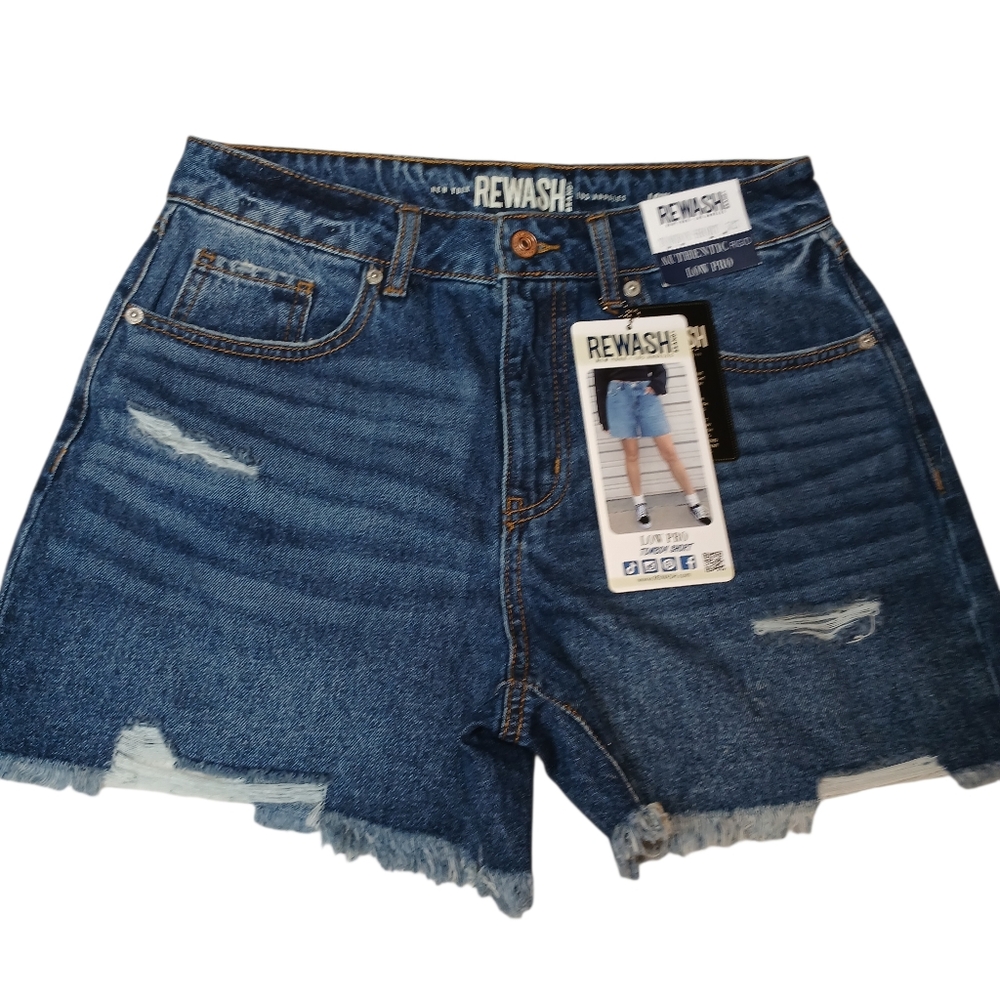 Rewash Low Pro Denim Cutoff Shorts Women’s Size 5/27 Distressed 100% Cotton NWT